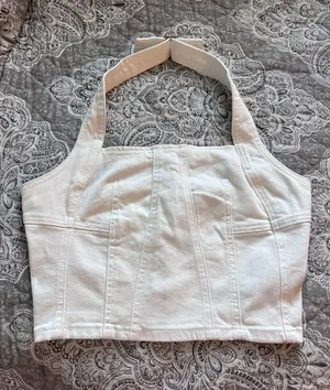 Sincerely Jules White Jean Halter Top thumbnail 1