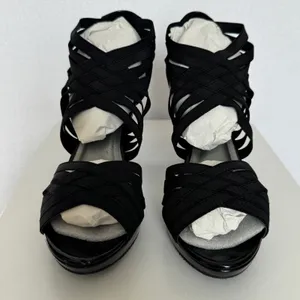 Madden Girl Kelltic Black Strappy Platform Heels 2010 Size 8 thumbnail 8