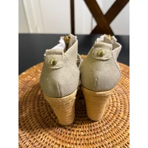 Michael Michael Kors Gold‎ Espadrille Wedge Sandals Front Zip Womens 7M PW13K thumbnail 7