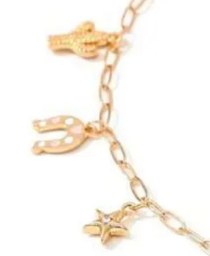 Western Style Cowgirl Pink Hat, Horseshoe,Cactus Bow paperclip stainless steel thumbnail 4