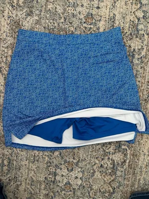 Peter Millar Blue Herringbone Print UPF 50+ Golf Skort Skirt thumbnail 4