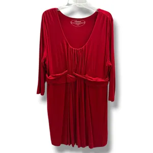 Soma Live Lounge Wear Red Knotted Empire‎ Waist Pocket Lounge Dress XL thumbnail 2