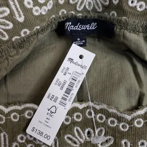 MADEWELL Womens S Embroidered Square Neck Corduroy Minidress NEW thumbnail 11