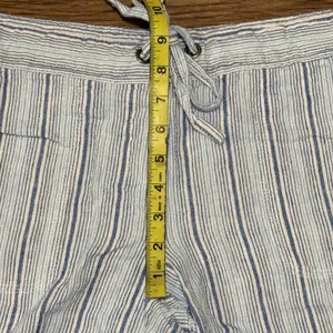 Per Se Linen Blend White and Blue Cargo Shorts Relaxed Fit Size Medium thumbnail 9