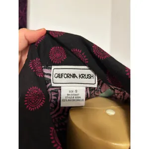 California Krush Womens Floral Mandala 2 Piece Set Black Magenta Rayon Small thumbnail 5