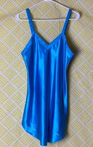 ❤️ Vintage Blue Satin Slip Dress thumbnail 4