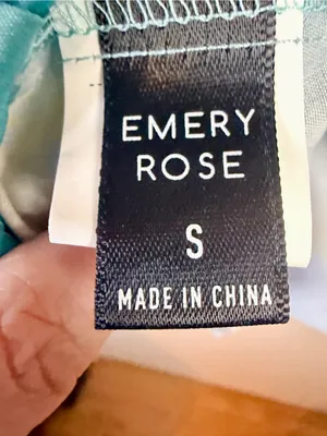 Emery Rose S Teal Blue Gold Chain Halter Dress Watercolor Marble Mini thumbnail 8