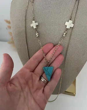 Head Western Layered Arrow Charm Necklace Southwestern thumbnail 3