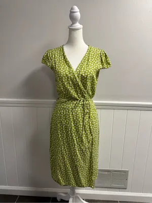 Reformation Zena Jesse Floral Print Wrap Short Sleeve Mini Dress Green Small thumbnail 11