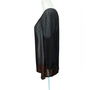 Old Navy Black Sheer Polka Dot Blouse thumbnail 4
