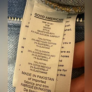 Good American Denim Short Sleeve Jumpsuit Shorts Romper Utility Stretchy Minimal thumbnail 10
