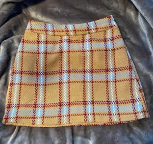 Forever 21 Plaid Tan Skirt thumbnail 1