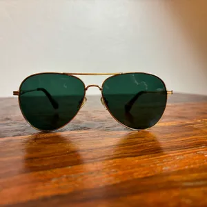 LODI Aviator Sunglasses‎ Gold Tone Green Lens Tortoise Temple 5000770040 thumbnail 6