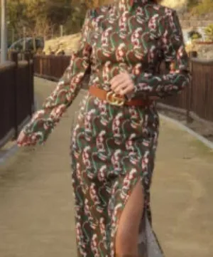 Nwot Zara Woman'S Paisley Printed Midi Dress Green/Multicolor Xs Bloggers Fave thumbnail 5
