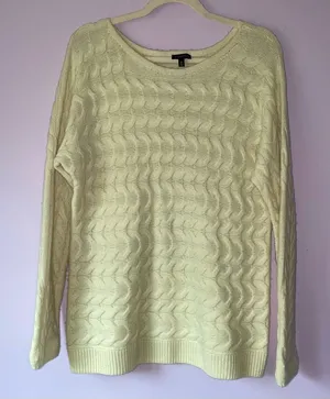Talbots Merino Wool Cashmere Cream Chunky Knit Sweater Size M Fisherman Cottage thumbnail 1