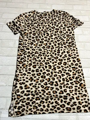 Alya Leopard Print Butter Soft Cozy Relaxing T-shirt Dress thumbnail 2
