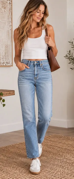 Madewell Stovepipe High Rise Straight Leg Jeans Euclid Wash Light Denim thumbnail 1