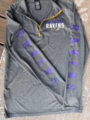 NFL Baltimore Ravens Heather Gray Team Apparel Shirt with Black Tag thumbnail 3