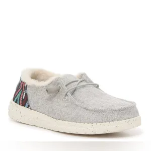 HEY DUDE WOMEN'S WENDY FUNK WOOL Loafer Shoes in Gray Size 10 thumbnail 3