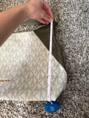 Michael Kors Aria Shoulder Bag Gold Hardware Green and Cream thumbnail 8