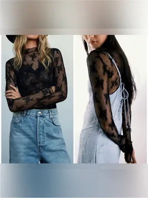 NWT Free People Intimately Lady Lux Layering Top - black - XS thumbnail 2