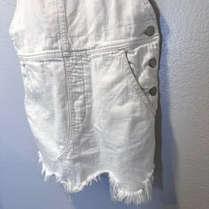 Free People Women's Size-0 Torn Up Jumper Dress‎ Skirt Overall White thumbnail 8