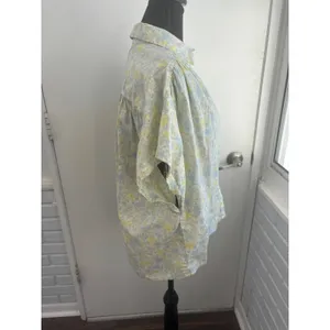 Free People Bring It Back Floral Button Down Shirt small boho oversized‎ layered thumbnail 4