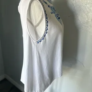 Embroidered White and Blue Women's Top thumbnail 6