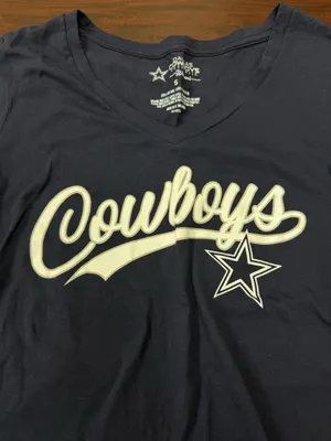 NFL Dallas Cowboys V-Neck Jersey T-Shirt Size Small thumbnail 2