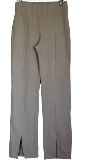 Abercrombie & Fitch Ponte Front Split-Hem Flare Pants Cream Beige Ivory Size M thumbnail 1