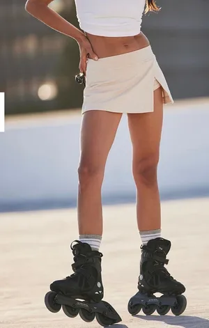 FP Movement by Free People Cream Athletic Skort with Side Slit thumbnail 1