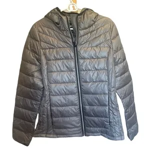 NWT Noize Gray Hooded Puffer Full Zip Jacket Coat Sz Lg‎ thumbnail 2