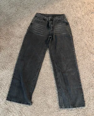 Boutique Black low rise wide leg denim jeans thumbnail 1