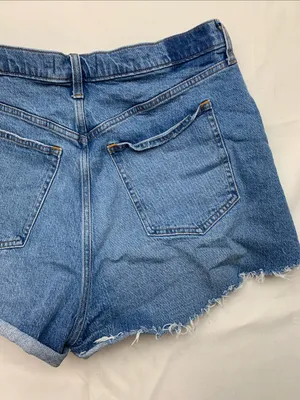 Abercrombie & Fitch 16 33 90s relaxed high rise Medium Blue Denim Cutoff Shorts thumbnail 8