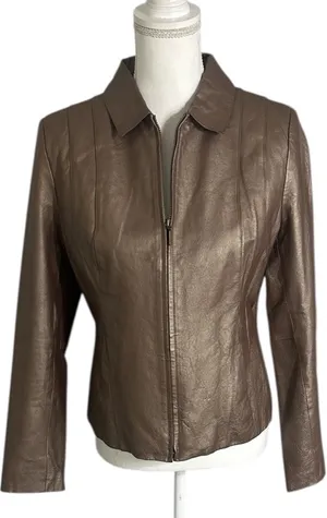 Outfit JP Metallic Brown Leather Jacket with Sheen – Size S thumbnail 1