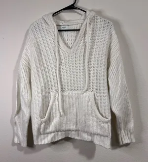 Aerie Soft Cream Cable Knit Sweater thumbnail 1