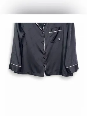 Victoria Secret Women’s Signature Satin Jacquard Black Pajama Set Size M Short thumbnail 10