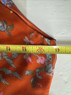 Women's Maxi floral Dress Burnt Orange open back M lace boho casual ruffle thumbnail 11