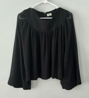 Aritzia Wilfred Sheer Sleeved Top Size Small Black thumbnail 1