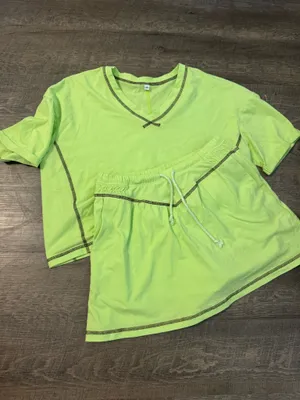 Amazon Lime Green Two-Piece Lounge Set thumbnail 4