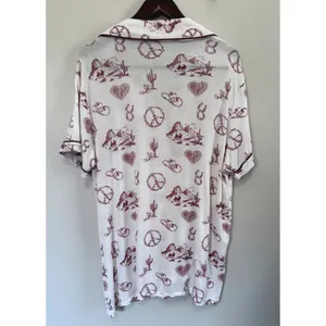 Lainey Wilson‎ Peace, Love, and Cowboys Bell Bottom Western Print PJ Set Size L thumbnail 3