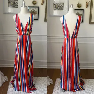 Lulus Elianna Rainbow Stripe Backless Maxi Dress $70 S thumbnail 2