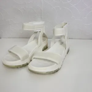 MIA Women's Ellyson Sandals 6.5 White Leather Casual Ankle Strap Flat Back Zip thumbnail 2