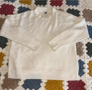 American Eagle Cream Knit Womans Medium Crew Neck Sweater Cozy Casual AE Apparel thumbnail 1