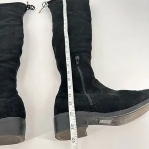 Aldo Women's Suede‎ Flat Lace Pull On Round Toe Over The Knee Boots Black Size 8 thumbnail 8