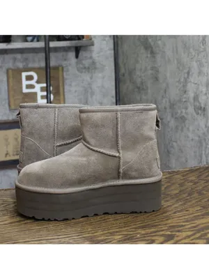 NWT UGG Classic Mini Platform Boot Ankle Bootie 1134991 Smoke Plume Gray 5M thumbnail 13