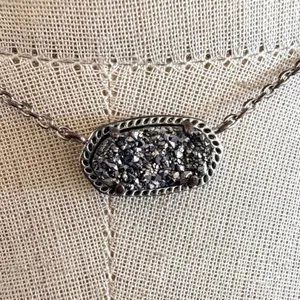 Kendra Scott Elisa Silver Tone Drusy Necklace thumbnail 2