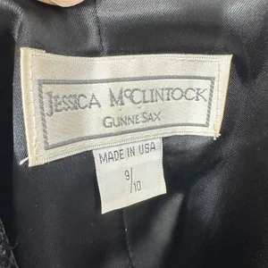 Jessica McClintock Gunne Sax Black Lace Sequin‎ Corset Top Strappy Evening Glam thumbnail 5