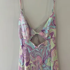 Zara Tie Dye Cutout Satin Mini Dress Sz M thumbnail 10