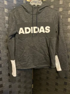 Adidas Women's Cropped Hoodie Sweatshirt Pullover Workout Size Small thumbnail 1